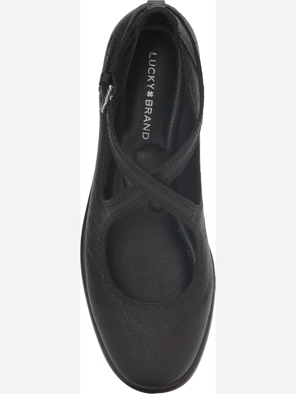 Lucky Brand Black Crisscross Mary Jane Flat